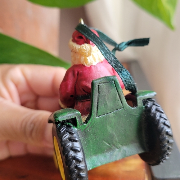 Vintage Santa Farming the Fields Santa Driving on the Tractor Christmas Ornament - Picture 5 of 10